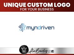 the logo for myndrivenn is shown in red, white and blue