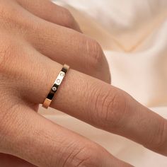 Fall in love with our 14k Flat Diamond Band .04CTW Classy and timeless. The perfect gift for that special someone, or simply as a reminder to love yourself. Featuring 3 Genuine ethically sourced 1.5mm diamonds Band thickness: 2.5mm Material: 14k Gold and Genuine Diamonds 14k Rose Gold Stackable Rings With Brilliant Cut, Minimalist 14k Gold Band With Vvs Clarity, Modern White Gold Diamond Ring Stamped 14k, Yellow Gold Sterling Silver Wedding Rings With Diamond Accents, 14k Gold Bands With Diamond Accents, 14k Rose Gold Yellow Gold Rings With Brilliant Cut, Minimalist White Gold Diamond Ring For Anniversary, Luxury 14k Rose Gold Diamond Ring For Anniversary, Luxury 14k Rose Gold Diamond Anniversary Ring