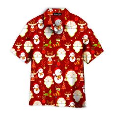 Believe In Magic Of Christmas Pattern Aloha Hawaiian Shirts For Men & For Women | WT7481-Colorful-Gerbera Prints. Multicolor Printed Christmas Tops, Holiday Multicolor Graphic Print Tops, Multicolor Graphic Print Holiday Tops, Multicolor Printed Holiday Tops, Multicolor Printed Tops For Holiday, Casual Short Sleeve Hawaiian Shirt For Holiday, Casual Short Sleeve Shirt For Holiday, Hawaiian Short Sleeve Top For Holiday, Hawaiian Holiday Top With Short Sleeves