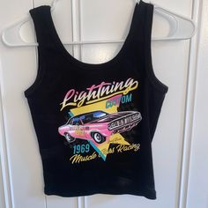 Stretchy, Tight, Ribbed Graphic Tank Never Worn Fits Likes Small Black Stretch 90s Tops, Black Stretch 90s Style Tops, 90s Style Black Stretch Tops, Black 90s Style Tank Top, 90s Black Tank Top For Spring, Black 90s Tank Top For Spring, Black 90s Style Tank Top For Spring, Graphic Tank, Tights