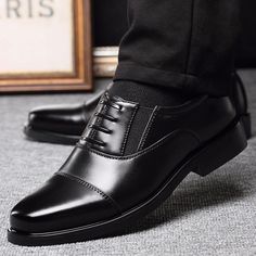 Upper Material: Microfiber Outsole Material: Rubber Lining Material: Cotton Fabric Toe Shape: Square Toe Insole Material: PU Shoes Square Toe, Man Office, Shoes Trendy, Business Style, Office Shoes, Black 7, Business Fashion, Style Dress, Leather Shoes