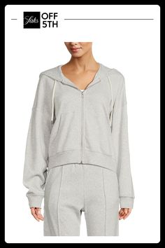 Designed In Super Soft Cotton Fleece Fabric, This Chaser Hoodie Features A Slouchy Fit. Attached Drawstring Hood Long Sleeves Dropped Shoulders Front Zipper Two Slip Pockets 100% Cotton Machine Wash Imported. Womens - W Trend Separates > Saks Off 5th. Chaser. Color: Heather Grey. Size: M. Hooded Sportswear Tops For Leisure, Gray Fleece Hooded Jacket For Loungewear, Athletic Heather Long Sleeve Sweats For Fall, Comfy Hooded Top With Drawstring, Long Sleeve Athletic Heather Sweats For Fall, Fleece Tops With Double-lined Hood For Loungewear, Hooded Jacket With Drawstring For Loungewear, Hooded Drawstring Jacket For Loungewear, Long Sleeve Hooded Jacket With Drawstring For Loungewear