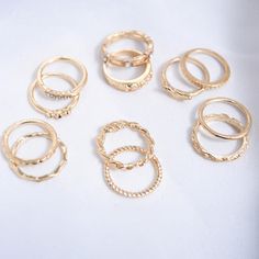 PATRIZIA - Accessorea rings gold Trendy Metal Stackable Rings, Trendy Stackable Metal Midi Rings, Day Care, Hair Care Products, Anklet Bracelet, Wash Your Hands, Silver Material, Style Statement, Minimalist Jewelry