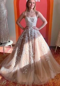 Prom Gown With Lace And Sweep Train, Lace Prom Gown With Sweep Train, Floor-length Lace Ball Gown With Lace Bodice, Lace Bodice Floor-length Ball Gown, Lace Ball Gown For Prom, Lace Gown With Sheer Bodice For Prom, Lace Wedding Dress With Sweep Train For Prom Season, Tulle Gown With Lace Bodice For Prom, Prom Season Tulle Gown With Lace Bodice