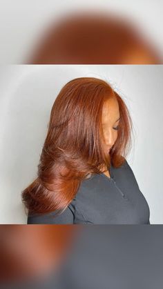 Reddish Copper Hair Color Black Women, Dark Root Ginger Hair, Rich Copper Hair Color On Black Women, Burnt Red Hair, Auburn Hair Black Women, Copper Hair On Black Women, Color For Black Hair, Ginger Brown Hair, Pressed Natural Hair