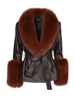 Fur Foxy Leather Short Coat – ZCRAVE Sheepskin Vest, Winter Lovers, Short Cuir, Fur Leather Jacket, Luxury Outerwear, Real Leather Jacket, Genuine Leather Jackets, Shearling Coat, Faux Fur Collar