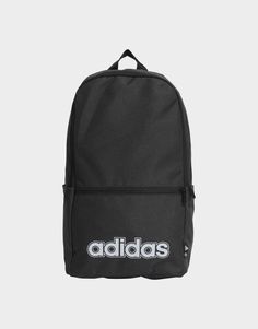 Easy to style and easy to look after too. This adidas backpack is lightweight and smooth with a sturdy coated base to protect against damp surfaces. It has a variety of pockets plus an inner laptop divider to keep your essentials organised.Made with a series of recycled materials, and at least 40% recycled content, this product represents just one of adidas' solutions to help end plastic waste.• Dimensions: 15 cm x 27 cm x 46 cm• Volume: 20 L• Shell and lining: 100% polyester (recycled)• Padding: 100% polyethylene• Zip main compartment• Front zip pocket and side slip-in pockets• Inner laptop divider• Coated base Adidas Bag, Mochila Adidas, Adidas Backpack, Bag For School, Day Backpacks, Adidas Classic, Lightweight Backpack, Adidas Shop, Adidas Sportswear