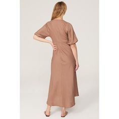 Pink linen blend (55% Linen, 45% Viscose). A-line. Short sleeves. V-neck. Back zipper closure. 51.5" from shoulder to hemline. Imported. Cool Ties, Rent The Runway, Closet Designs, Pink Linen, Maternity Dress, Maternity Dresses, Linen Blend, A Line, Short Sleeves