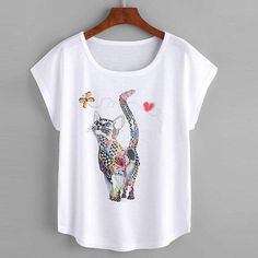 PATCHES THE CAT TEE - B ANN'S BOUTIQUE Kleidung Diy, Cat Fashion, Loose Tees, Cat Tee, Cat Shirts, Cat Print, Cat Tshirt, Dolman Sleeve, Printed Tees