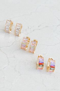 DETAILS

pack of three gold hoop earrings
textured and embellished design
clasp back close
material - copper / zircon










LENGTH

length - 1.2" Preppy Earrings, Preppy Accessories, Everyday Glam, Preppy Jewelry, Jewelry Accessories Ideas, Jewelry Essentials, Jewelry Lookbook, Girly Jewelry, Jewelry Inspo