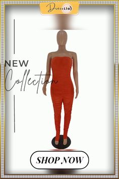 Sexy Strapless Folds Skinny Jumpsuits for Women Strapless Fitted Jumpsuits And Rompers For Club, Strapless Fitted Jumpsuits For Club, Stretch Bandeau Bodysuit For Party, Trendy Fitted Strapless Jumpsuits And Rompers, Trendy Stretch Strapless Jumpsuit, Color Pick, 1 Million, Jumpsuits For Women, Jumpsuit Romper