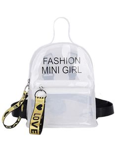 Mini ClearThe mini transparent backpack is ideal for school, work, trips to the beach, running errands or going out with friends. Lightweight and durable, this mini transparent backpack offers exceptional comfort when it comes to carrying the essentials of everyday life. With measures of 21x17x15cm, the elegant interior of the backpack offers a practical space, while its completely transparent design facilitates the vision of the interior. Quickly find what you need without having to rummage aro Trendy White Backpack, Trendy Summer Backpack For Daily Use, Summer School Backpack With Adjustable Strap, White Plastic School Bags, Trendy School Backpack With Clear Strap, Trendy Backpack With Transparent Straps, Trendy Nylon Bag With Clear Strap, Trendy Nylon Bags With Clear Strap, Trendy Clear School Bag