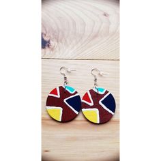 Black, Red, Navy Blue, Yellow, Turquoise Blue, Burgundy Maroon Red Distressed Earrings - Fun Tribal Ethnic Hand Painted 2.25" Length Dangle Drop Earrings. Bohemian, Boho Chic. Handmade, Hand Painted Art, Lead & Nickel Free. Two Sided - Reversible, Like Getting Two Earrings In One. Earrings Are Sealed To Protect Art. Will Come Carefully Packaged And Ready To Wear. -Thank You For Looking. I Have More Handmade Items And Vintage Collectibles For Sale Multicolor Circular Earrings For Beach, Multicolor Circle Earrings For The Beach, Multicolor Circle Earrings For Beach, Multicolor Circular Summer Earrings, Bold Handmade Multicolor Earrings, Red Round Beach Earrings, Red Round Earrings For Beach, Rasta Earrings, Creepy Earrings