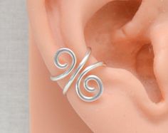 Delicate Leaf Non-Pierced Ear Cuff Ear Wrap in by EarCharms Adjustable Summer Ear Cuff As Gift, Adjustable Wrap Earrings For Summer Gifts, Silver Adjustable Hypoallergenic Wrap Earrings, Adjustable Hypoallergenic Ear Cuff For Wedding, Hypoallergenic Adjustable Ear Cuff For Wedding, Leaf Ear Cuffs, Earring Cartilage, Pierced Ear, Cartilage Earrings