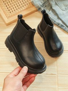 Autumn/Winter Children  Boots, Short Ankle Boots, Warm Anti-Slip Casual Boots, Outdoor School Shoes, Infant & Toddler, 4-Season Black Preppy,Fashionable    Plain    Kids Shoes, size features are:Bust: ,Length: ,Sleeve Length: Kids Boots Black, Winter Black Chelsea Boots, Black Chelsea Boots For Winter, Trendy Winter Chelsea Boots With Closed Toe, Winter Chelsea Boots With Round Toe, Casual Slip-on Martin Boots For Winter, Black Slip-on Chelsea Boots For Winter, Non-slip High-top Winter Boots, Black Non-slip Boots For Winter