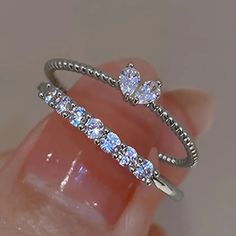 Style: Elegant,Glitter Style Occasion: Daily Occasion,Gift-Giving Occasion Ring Coquette, Coquette Jewelry, Coquette Style, Bow Knot, Rhinestone Heart, Style Elegant, Womens Jewelry Rings, Knot, Women Jewelry