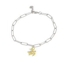 Bracelet measure 7.5" in length charm is not removable Free shipping on all orders over $150. Made with rhodium and gold. Guaranteed for life Items purchased in this collection will ship 4-5 business days after purchase. Turtle Charm, Pick One, Free Giveaway, Turtles, For Life, The Ocean, Silver Bracelet, Jewelry Collection, Charm Bracelet