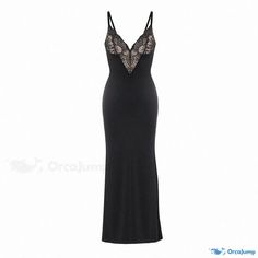 Orcajump - Seductive Lace Halter Evening Gown in Black with Built-in Shapewear Wrap Around Skirt, Fitted Blouses, Types Of Skirts, Dance Wear, Evening Gown, Chiffon Dress, Types Of Collars, Sleeve Type, Shapewear