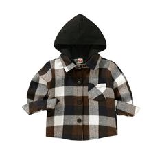 3-6 months, 6-12 months, 12-18 months, 18-24 months, 2t-3 t, 3t-4 years, 4t-5 t, 5t-6 years old toddler boy shirt. The fall winter Christmas buffalo plaid shirt jacket for baby boy, upgrade flannel, soft and breathable, it can keep your child warm in the cold. Classic plaid stripe design, long sleeves, lapel, hooded, stylish and warm. This shirt clothes coat is suitable for a newborn baby toddler boy. Color: Gray.  Gender: male.  Age Group: infant. Hooded Cotton Top With Button Closure, Brown Long Sleeve Tops For Playtime, Kids Falling, Plaid Shirt Outfits, Boys Flannel, Autumn Outwear, Girls Flannel, Flannel Hoodie, Buffalo Plaid Shirt