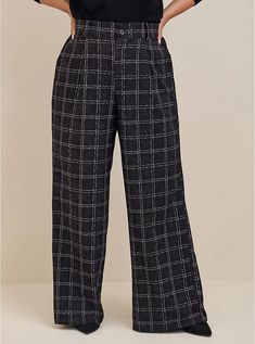 Cheap High Rise Wide Leg Pants With Pockets, Cheap High Waist Wide Leg Pants For Office, Wide Leg Dress Pants Business Casual, Cheap High Waist Pants For Work, Cheap Office Wear Pants, Office Wear Women Walmart, Cheap Cotton Bottoms For Workwear, Professional Pants Plus Size, Pegged Pants Plus Size