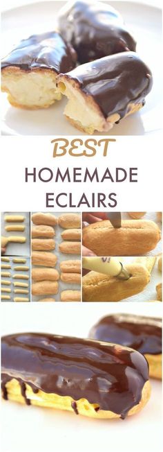 the best homemade eclairs are made with chocolate icing