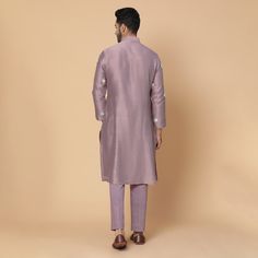 Pure Chanderi Kurta Set. Perfect fit for groomsmen or wedding guest. Delivery Period: 20 Days New Launch, Kurta Set, Wedding Guest, Lilac, High Neck Dress, Period, Perfect Fit, Product Launch, Pure Products