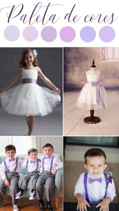 the collage shows different pictures of children in tutus and dresses