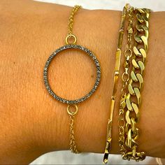 Champagne Pave Diamonds With A Gold Fill Adjustable Chain. Cute On Its Own And Layered With Other Bracelets. Diamonds Bracelet, Pave Diamonds, Womens Jewelry Bracelets, Red Gold, Diamond Bracelet, Gold Filled, Champagne, Diamonds, Womens Sizes