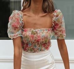 Summer Crop Top, Cheap Blouses, Bohemian Tops, Square Neck Dress, Summer Crop Tops, Different Fabrics, Boho Bohemian, Teen Fashion, Daily Fashion