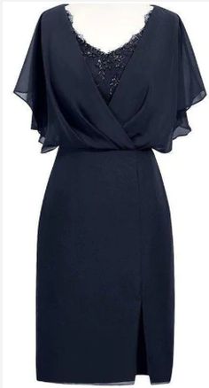 Sheath V-Neck Short Navy Blue Chiffon Mother of the Bride homecoming Dress with Beading sold by Wedding on Storenvy Long Prom Gowns, Evening Party Gowns, Dress Chiffon, Short Homecoming Dress, Popular Dresses, Party Gowns, Formal Evening Dresses, Homecoming Dress, Evening Party