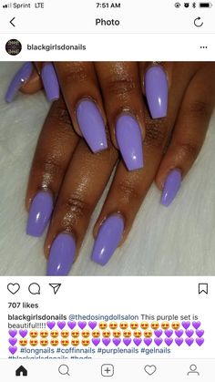 Dull Nail Color Ideas, Simple Spring Nails Purple, Purple Sns Nails Designs, Purple Nails By Skin Tone Range, Square Nails Spring Colors, Nail Solid Color Ideas, Purplish Blue Nails, Light Purple And Blue Nails, Spring 2024 Dip Nail Colors