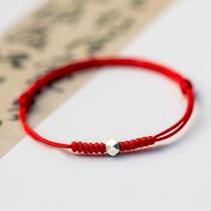 Adjustable Red String 925 Sterling Silver Bead Bracelet Holiday Party Makeup, Work Holiday Party, Sterling Silver Bead Bracelet, Lucky Bracelet, Thread Bracelets, Red String, Silver Bead Bracelet, Body Piercings, Silver Bead