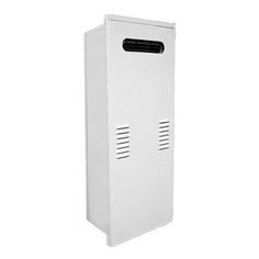 a white locker with two doors on the side