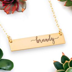 Discover our personalized bar necklace, a must-have addition to your jewelry collection! This stunning nameplate necklace offers endless customization options, allowing you to craft a piece that truly reflects your unique style and story. Choose to leave it blank for a sleek, minimalist look, or infuse it with your unique memories by adding your name, a special date, or any character that holds significance to you. Let your imagination run wild with creative options like coordinates, wedding dat Minimalist Custom Name Bar Necklace As Personalized Gift, Minimalist Custom Name Bar Necklace For Personalized Gift, Minimalist Rectangular Bar Necklace With Name, Everyday Nameplate Bar Necklace With Custom Name, Customizable Rectangular Bar Necklace For Personalized Gift, Personalized Nameplate Bar Necklace Gift, Rectangular Personalized Bar Necklace, Everyday Custom Nameplate Bar Necklace, Personalized Rectangular Bar Necklace