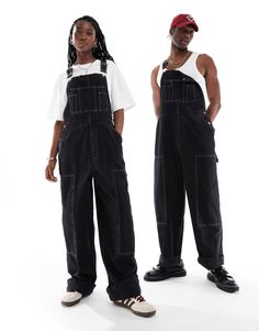 Jumpsuits & Rompers by Collusion Co-ordinating made easy Plain design Classic overalls design Adjustable buckle straps Functional pockets Straight leg