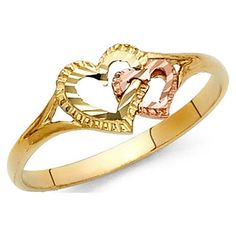 Genuine solid 14k gold ring. High quality jewelry fashion ring. Great womens gift for any occasion. 14k Yellow & Rose Gold Two Hearts Ring Love Band Two Hearts Together Polished Two Tone 7MM, Size 8.5. Color: Metal Type.  Gender: female.  Age Group: adult. Yellow Gold Anniversary Band, Two Hearts Together, Gold Anniversary Bands, Fine Gold Jewelry, Love Band, Gold Band Ring, Two Hearts, Yellow Gold Earring, Size 10 Rings