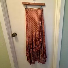 - Never Worn Euc - Size Small But Adjustable Waist Makes For Medium Size If Wanted - Same Day Shipping - Open To Fair Offers Peacock Skirt, Sunset Road, Crochet Maxi Skirt, Frill Skirt, Spell Designs, Crochet Maxi, 90s Baby, Split Skirt, Boho Skirts