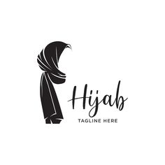 the hijab logo is designed in black and white