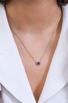 Sapphire Necklace Simple, Blue Diamond Necklace, Stone Jewelry Necklace, Blue Stones Jewelry, Necklace Sapphire, Sapphire Gem, Sapphire Diamond Pendant, Gold Pendent, Cross Necklace Women