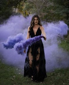 Smoke bomb shutterbomb purple smoke grenades female model posing 30 Birthday Shoot Ideas For Women, Spooky Senior Pictures, 30s Photoshoot, Kylie Photoshoot, 40th Birthday Photoshoot, 40th Photoshoot, Spooky Photography, Moody Photoshoot, Rip 20s