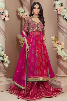 Ruhaak | Pakistani Designer Outfit | Sarosh Salman Transitional Reception Salwar Kameez With Zari Work, Bollywood Style Chinon Salwar Kameez For Reception, Raw Silk Anarkali Set With Dabka Work For Reception, Reception Dabka Work Raw Silk Anarkali Set, Bollywood Style Jamawar Anarkali Set For Reception, Dabka Work Anarkali Set For Reception, Bollywood Style Festive Palazzo Set With Resham Embroidery, Anarkali Jamawar Sets For Reception, Anarkali Jamawar Sharara With Zari Work