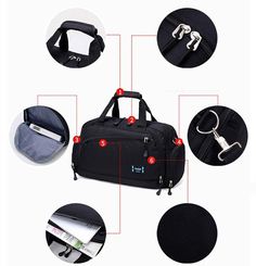 Material:  Nylon  
  Type of sports:  Fitness  
  Lining texture:  Polyester fiber  
  Open cover method:  zipper   
 Recommend to use as: Weekend Handbag, Casual Crossboday Messenger Bag, Travel Bag;  There is enough space to carry all kinds of essential things, such as clothes, umbrella, books, wallet, phone, bottle, glasses, and cards, cellphone, tablet etc, perfect for working, traveling, school, Overnight or weekend trips, also can be used in the daily travel.  STYLISH, LIGHTWEIGHT:giving you a spacious, carryon compliant travel bag and essential for your next getaway Handbag Men, Black School Bags, Mens Gym Bag, Women Backpack Travel, Travel Handbag, Yellow Handbag, Green Handbag, Sports Bags Gym, Bags Vintage