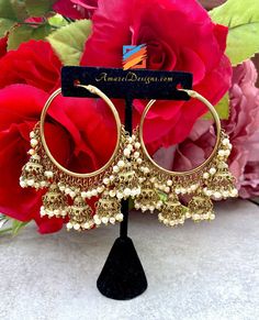 Waliyaan with bunches of beads and Jhumkis. Shop online and delivered to your doorsteps anywhere in the world with our Unmatched Global FREE Shipping. EXPLORE more Indian Earrings, Punjabi Earrings or Vaali - Can be matched with our Elegant Single Line Necklaces 📦 Shipped FREE from Canada to USA, Europe, Italy, France, Norway and every other country. Deepika, USA ⭐️⭐️⭐️⭐️⭐️ Thank you Thank you Thank you!! If I fell in love with the pictures, then I’m absolutely floored after seeing these bangle Punjabi Earrings, Maang Tikka Set, Europe Italy, Indian Earrings, Single Line, Fancy Jewellery, Very Grateful, Beautiful Soul, I Fall In Love