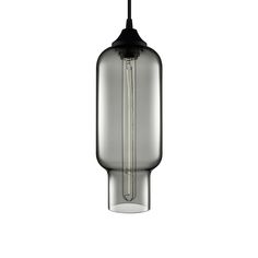 Niche Gray Pharos Pendant Light - Modern Gray Glass Lighting Long Pendant Lights, Incandescent Lamp, Geometric Pendant