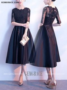 10% off now|Free shipping world-wide. Modest Black Lace Homecoming Dress With Appliques Sleeves at GemGrace. Click to learn our pro custom-made service for wedding dress, formal dress. View #WeddingGuestDresses for more ideas. Black Lace Evening Dress For Banquet, Black Lace Dress For Banquet, Black Prom Dress With Illusion Neckline, Black Dress With Lace Bodice, Fitted Black Lace Dress For Banquet, Black Lace A-line Evening Dress, Black A-line Dress With Illusion Neckline, Black Lace Evening Dress For Prom, Black Lace Patchwork Prom Dress