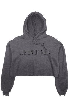 Legion of Noir dark grey heather crop Hoodie Excellent for pre-workouts, workouts, and just looking good after your workout. That cool down effect. Material: 52% cotton 48% poly Benefits Of Walking, Black Hooded Sweatshirt, Preppy Summer Outfits, Sassy Outfit, Womens Sweatshirts Hoods, Hoodie Xxl, Lazy Outfits, Crop Hoodie, Crop Top Outfits