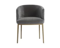 the grey velvet chair with wooden legs