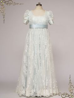 Blue Bridgerton Ball Gown Regency Dress ELOISE Regency White Dress, Eloise Bridgerton Inspired Outfits, 1810s Dress Regency Gown, Bridgerton Ball Gowns, Modern Regency Fashion, Regency Dress Aesthetic, Ball Dance Dress, Bridgerton Wardrobe, Regency Day Dress