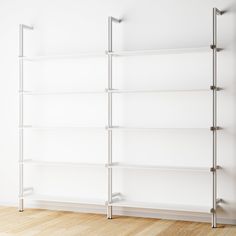 Modular Shelving Units - Aluminum Shelves Aluminum Shelves, Shelving Design, Sophisticated Aesthetic, Frame Shelf, Modular Shelving, Shelving Units, Modern Shelving, Low Shelves, Anodized Aluminum