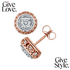 in stock Rose Gold Earrings, Beautiful Roses, Round Diamonds, Gold Earrings, Pick Up, In Store, Buy Online, Rose Gold, Free Shipping